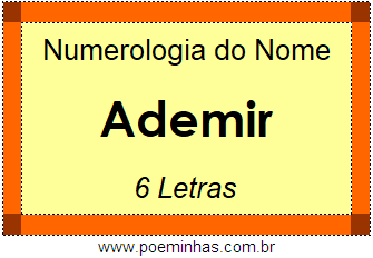 Numerologia do Nome Ademir