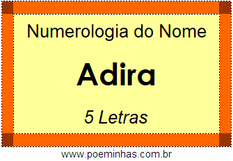 Numerologia do Nome Adira