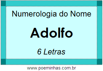 Numerologia do Nome Adolfo