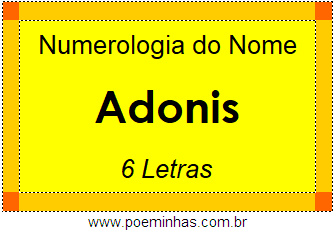 Numerologia do Nome Adonis