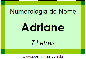 Numerologia do Nome Adriane