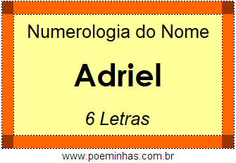 Numerologia do Nome Adriel