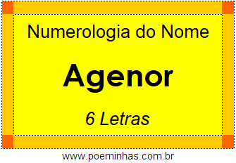 Numerologia do Nome Agenor