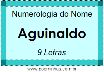 Numerologia do Nome Aguinaldo