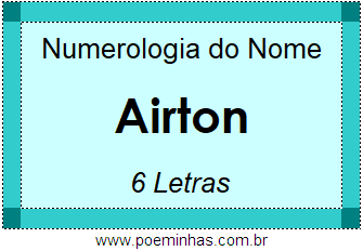 Numerologia do Nome Airton