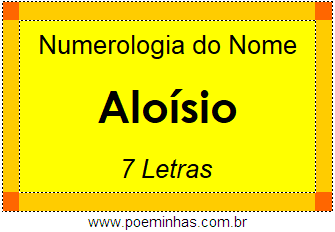 Numerologia do Nome Aloísio