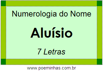 Numerologia do Nome Aluísio