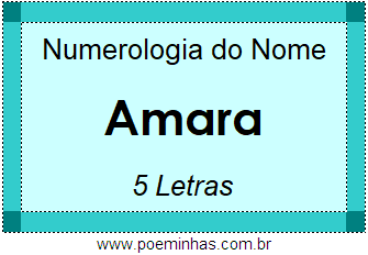 Numerologia do Nome Amara