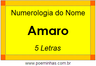 Numerologia do Nome Amaro