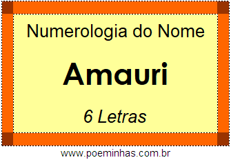 Numerologia do Nome Amauri