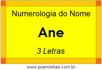 Numerologia do Nome Ane