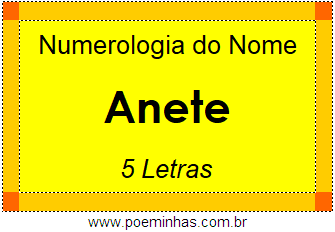 Numerologia do Nome Anete