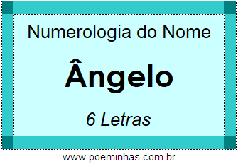 Numerologia do Nome Ângelo