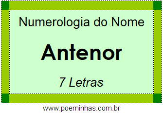 Numerologia do Nome Antenor