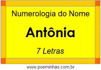 Numerologia do Nome Antônia