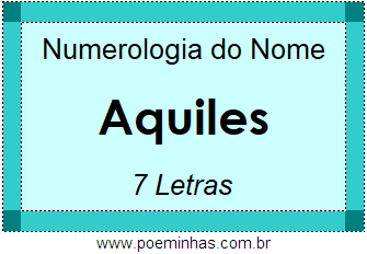 Numerologia do Nome Aquiles