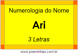 Numerologia do Nome Ari