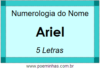 Numerologia do Nome Ariel