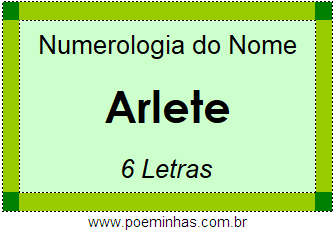 Numerologia do Nome Arlete