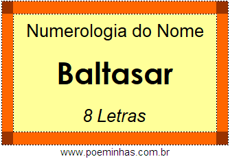 Numerologia do Nome Baltasar