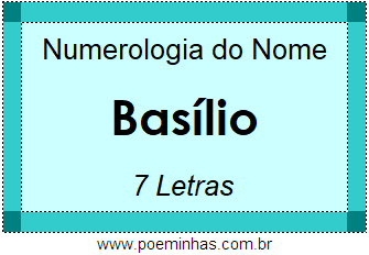 Numerologia do Nome Basílio