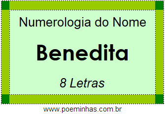 Numerologia do Nome Benedita