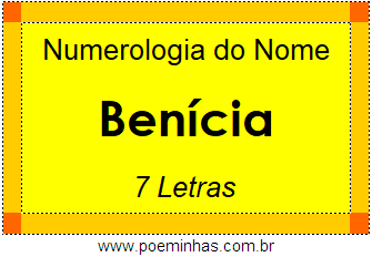 Numerologia do Nome Benícia