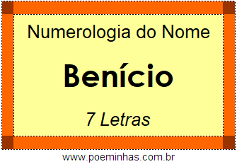 Numerologia do Nome Benício