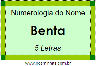 Numerologia do Nome Benta