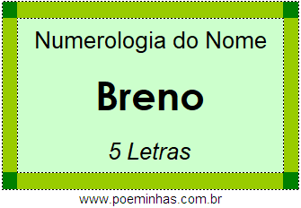 Numerologia do Nome Breno