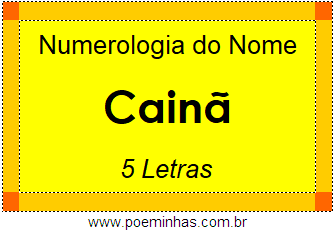 Numerologia do Nome Cainã