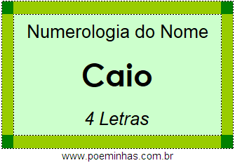 Numerologia do Nome Caio