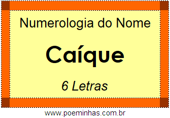 Numerologia do Nome Caíque