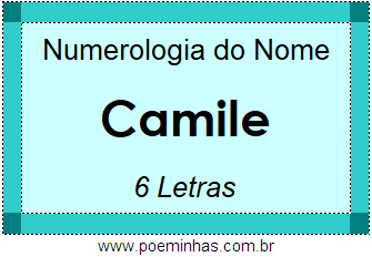 Numerologia do Nome Camile. Consulte os Números Que Regem a Personalidade,  Alma e Aparência das Pessoas Chamadas Camile.