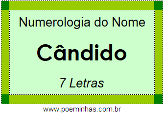 Numerologia do Nome Cândido