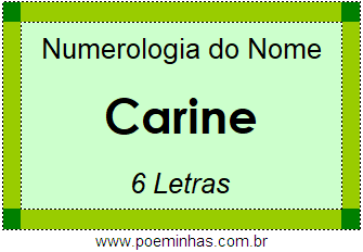 Numerologia do Nome Carine