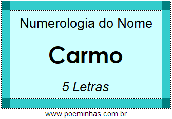 Numerologia do Nome Carmo