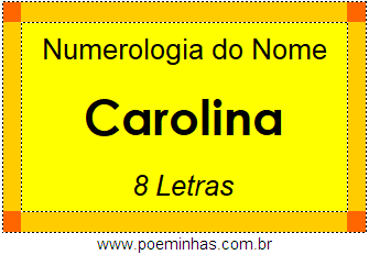 Numerologia do Nome Carolina