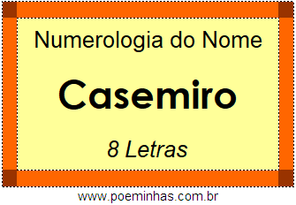 Numerologia do Nome Casemiro