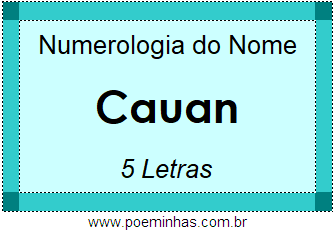 Numerologia do Nome Cauan