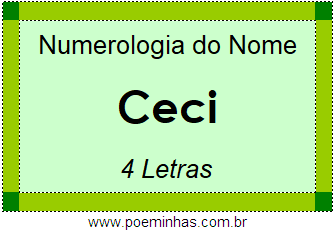 Numerologia do Nome Ceci