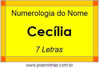 Numerologia do Nome Cecília