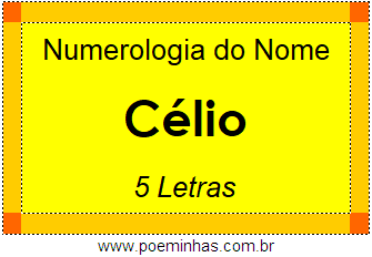 Numerologia do Nome Célio