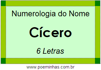 Numerologia do Nome Cícero