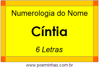 Numerologia do Nome Cíntia