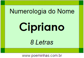 Numerologia do Nome Cipriano