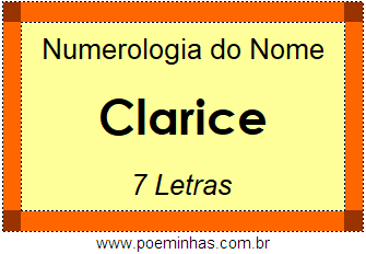 Numerologia do Nome Clarice