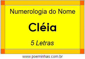 Numerologia do Nome Cléia