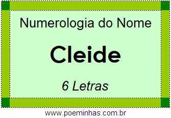 Numerologia do Nome Cleide