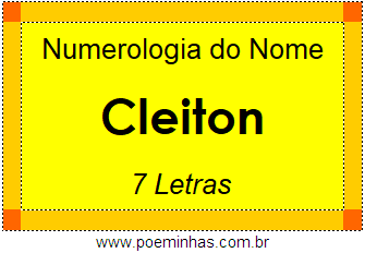 Numerologia do Nome Cleiton